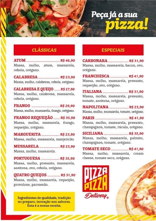 PIZZA PIZZA delivery cardápio