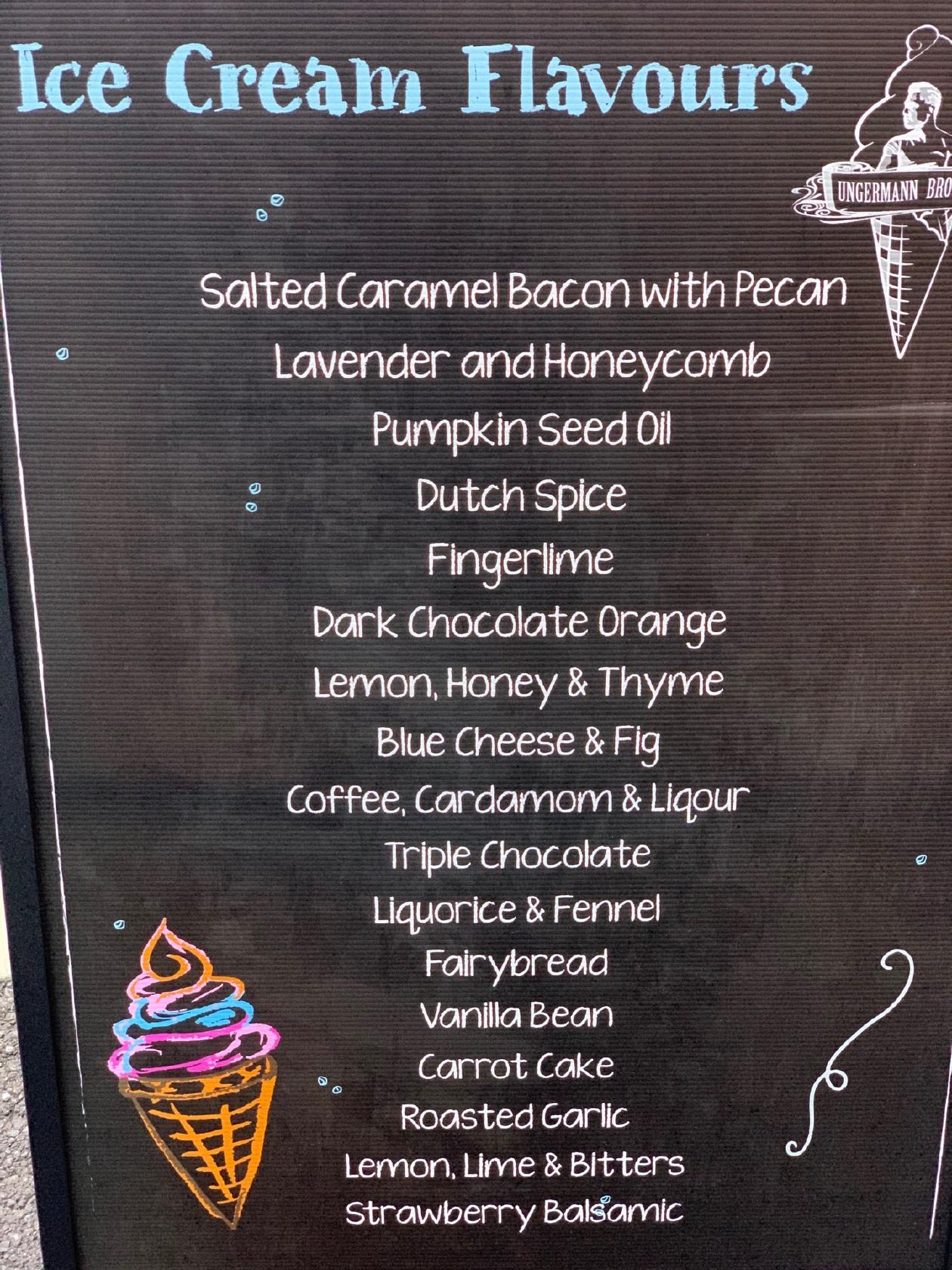Menu at Ungermann Brothers desserts, Ipswich