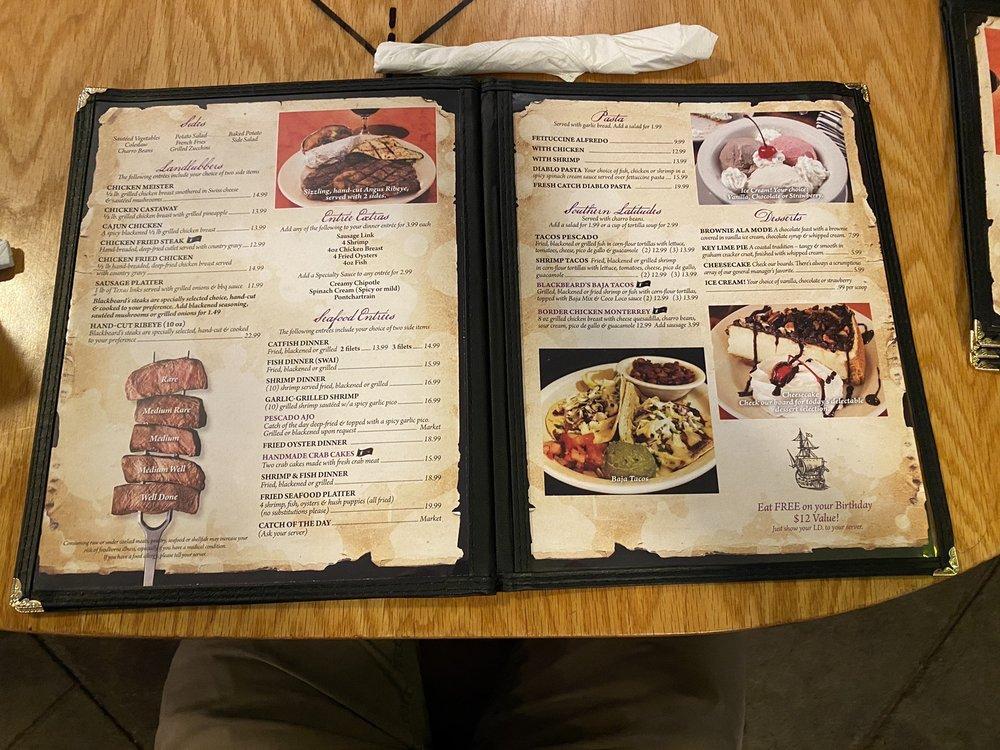 Menu at Blackbeard's Too restaurant, Ingleside, W Main St