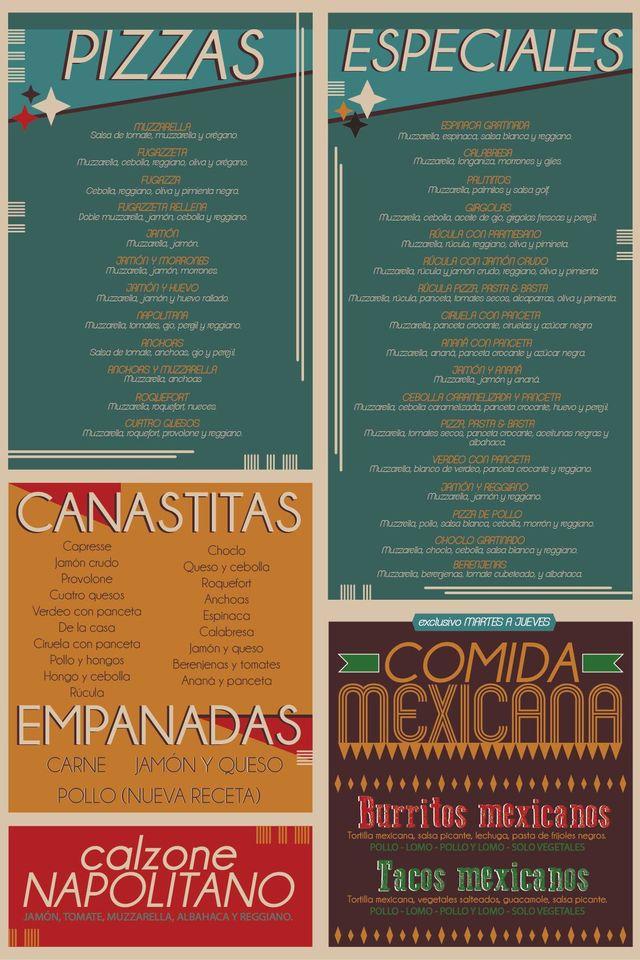 Menu at Pizza, Pasta Y Basta restaurant, Salto