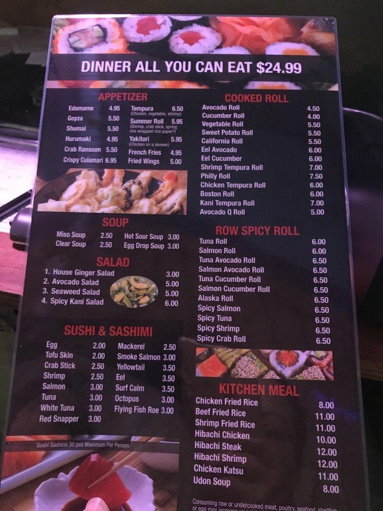 Menu at Sushi Garden restaurant, Mishawaka