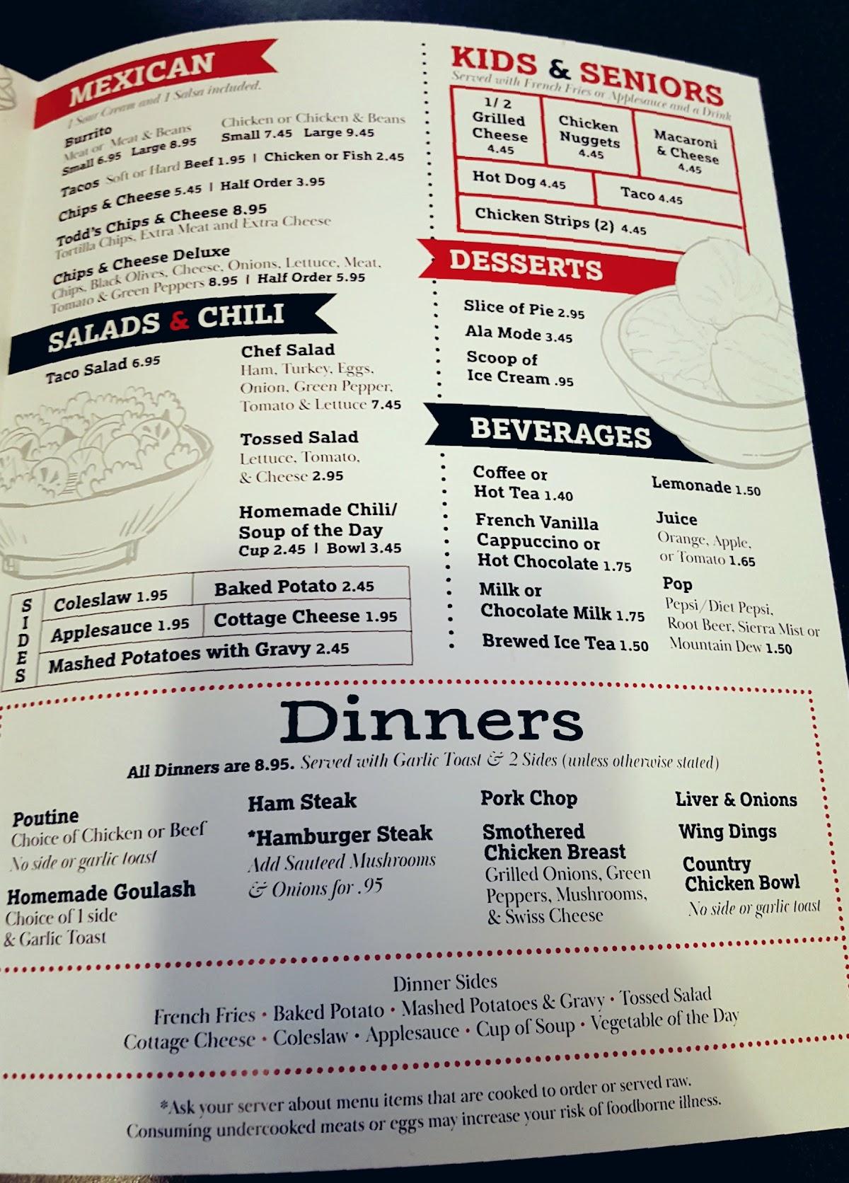 Menu at Abbey's Gab'N Shack restaurant, Belding, 401 W Main St