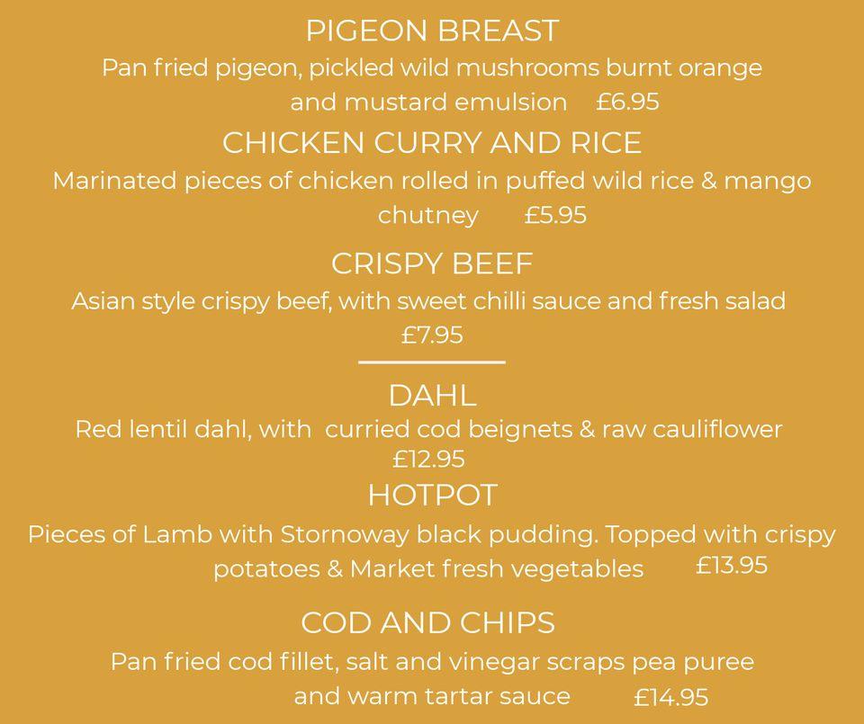 Menu at Dunes Hotel pub & bar, Barrow-in-Furness