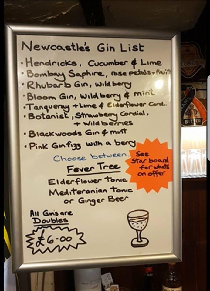 Menu at Newcastle Rugby club room hire, NewcastleunderLyme