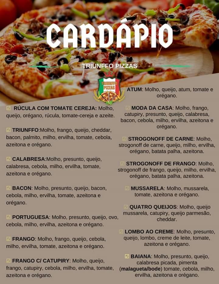 Pizzaria Triunffo cardápio