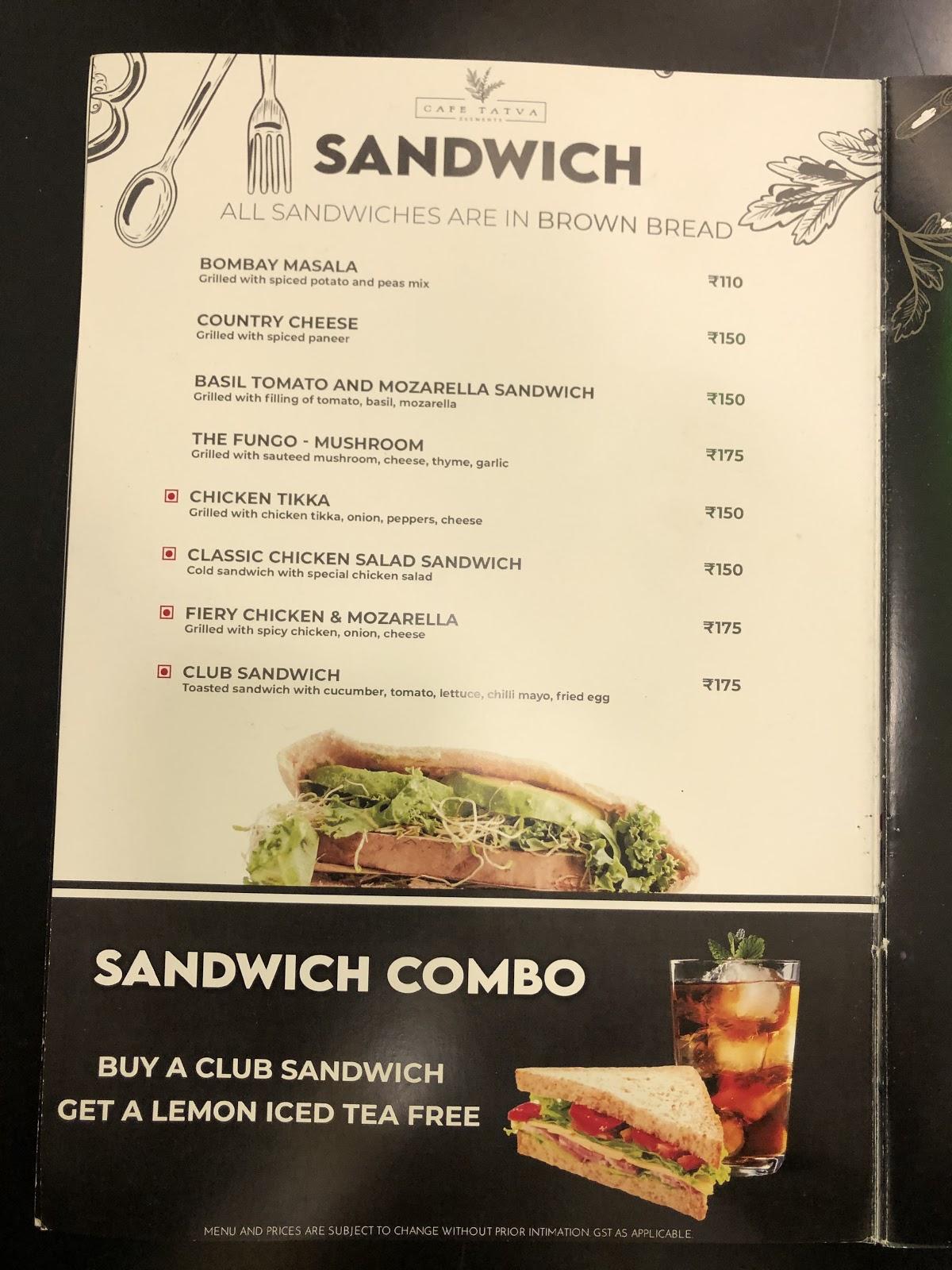 Menu at cafe Tatva, Mumbai (Shruti’s Food Hub ), Mumbai
