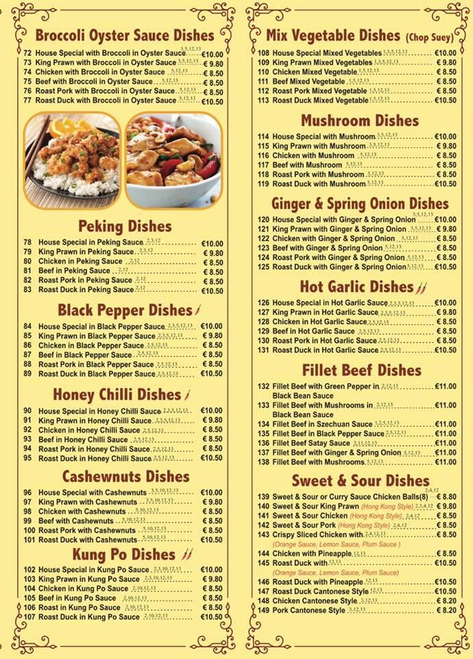 Menu at Wok U Like Chinese Takeaway Kill Kill restaurant, Ireland