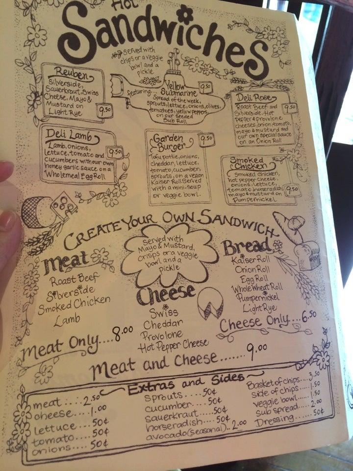 Menu at Yellow Deli cafe, Katoomba