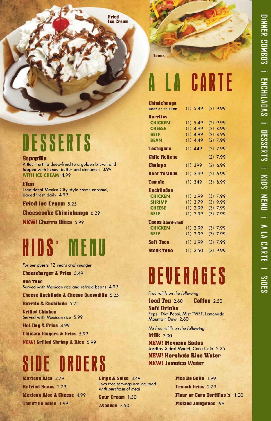 Menu at Cancun Mexican Grill South Lyon restaurant, South Lyon