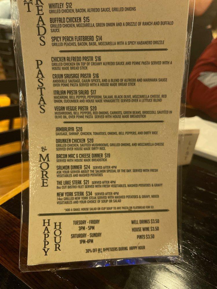 Menu at Lake Bottom Brewery & Distillery pub & bar, Visalia