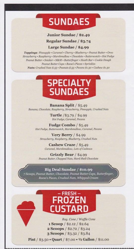 Menu at Big Deal Burgers & Custard restaurant, West Allis