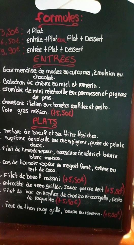 Menu at La Parenthèse restaurant, Les Sorinières, 44 Rue Georges Clemenceau