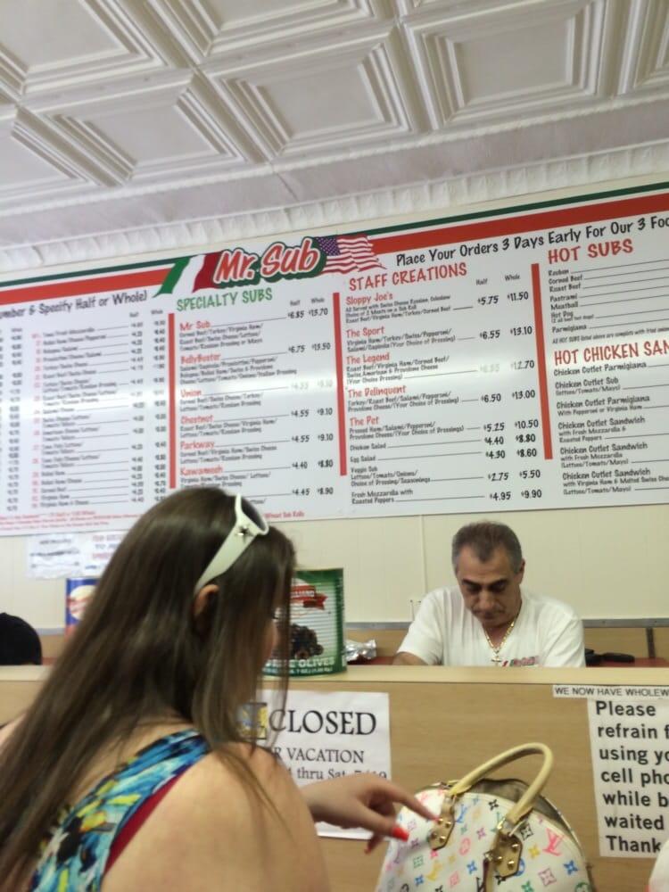 Menu at Mr. Sub of Union fast food, Union, 406 Chestnut St