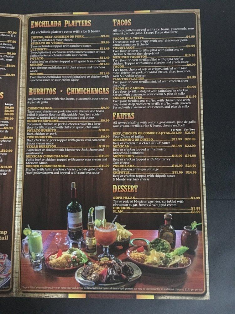 Menu at Chili Gordos Mexican Cafe, Richardson, N Jupiter Rd 119