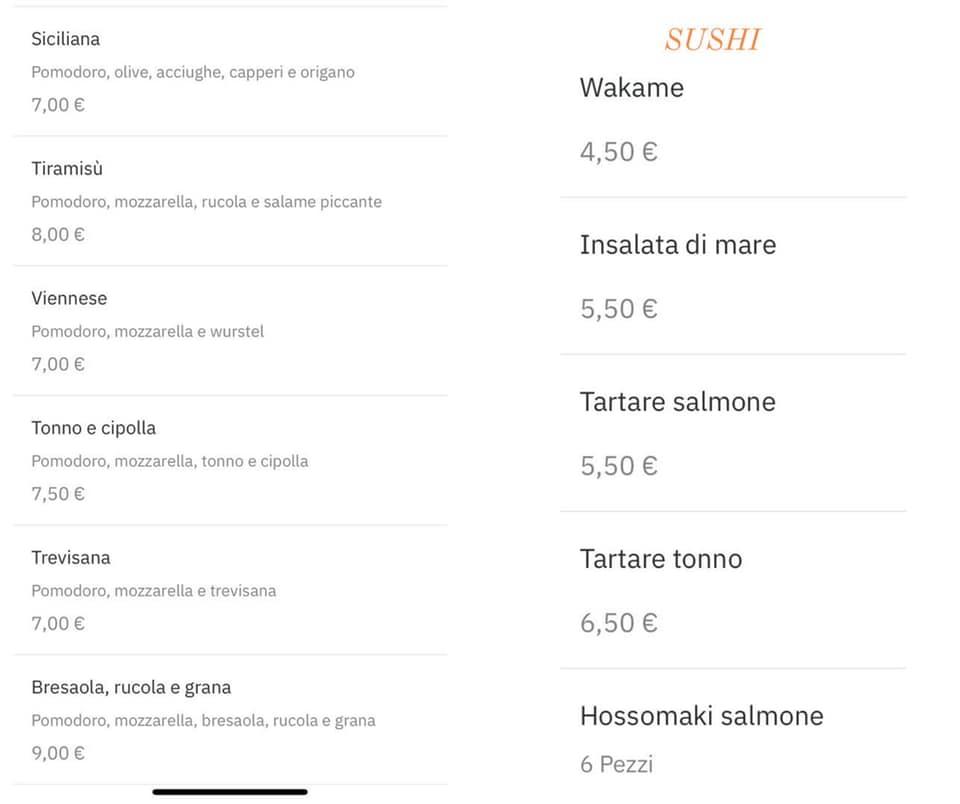 Menu di Ristorante Pizzeria Al Desiderio 