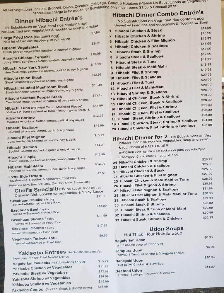 Menu At Wasabi Express Restaurant Owensboro 636 Southtown Blvd 1