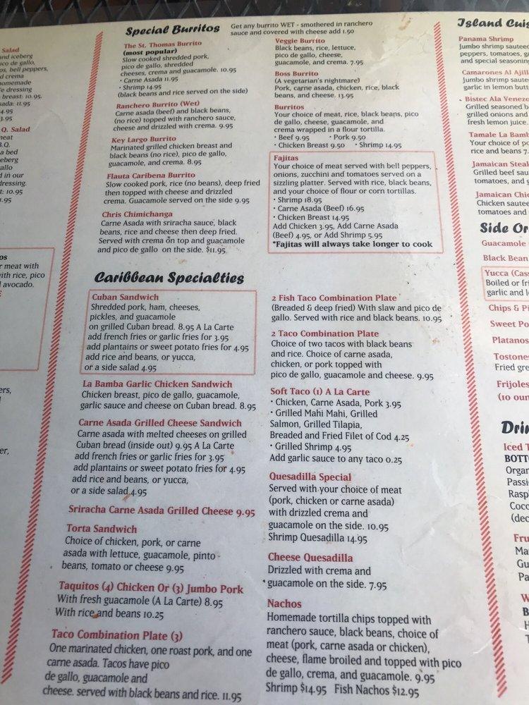 Menu at La Bamba Restaurant, Burbank