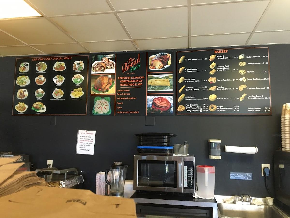 Menu at The Bread Shop restaurant, Fort Lauderdale