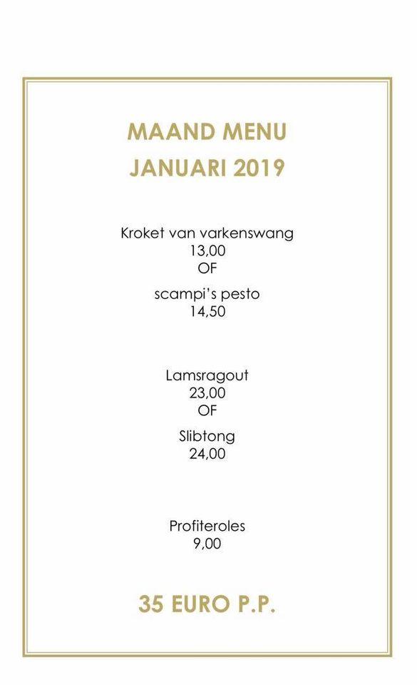 Menu at Raymond Food Art Cafe, Zoersel