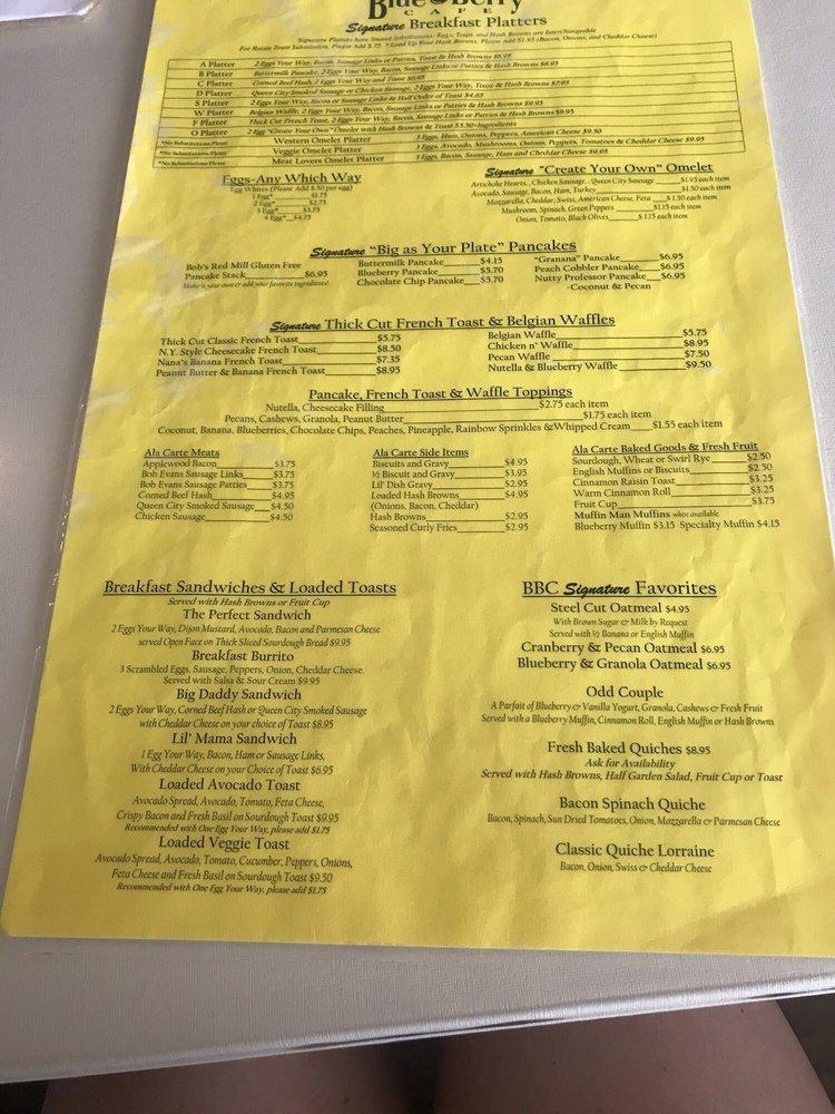 Menu at The Blue Berry Café Bellbrook desserts, Bellbrook