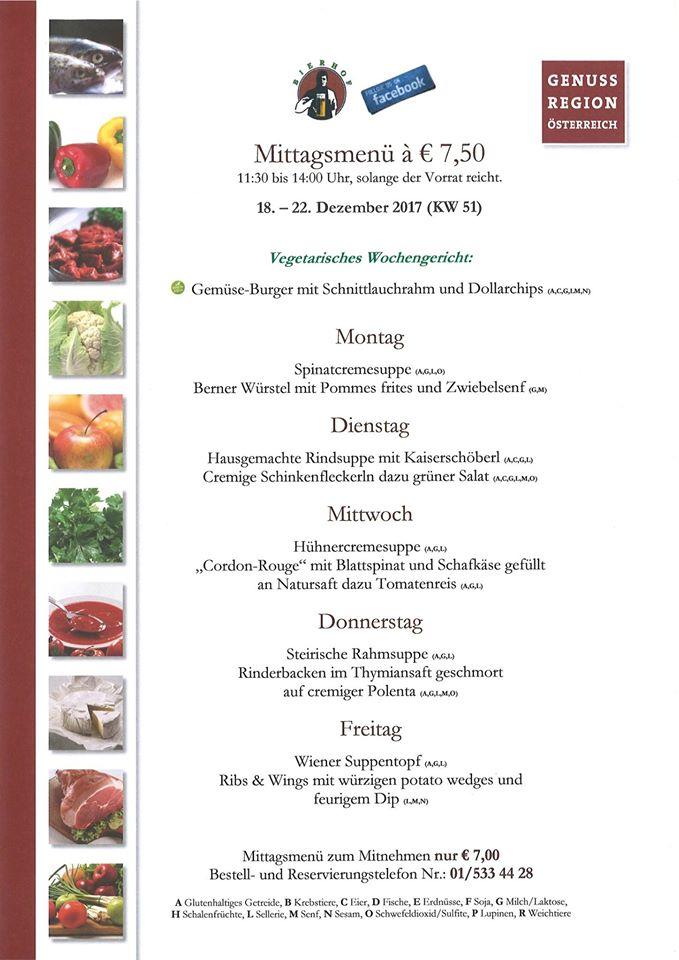 Menu de Bierhof