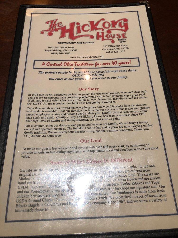 Menu at Hickory House Restaurant, Reynoldsburg, E Main St