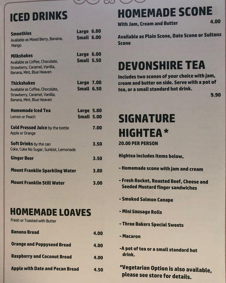 Menu at Signature Cafe Coomera Westfield, Coomera