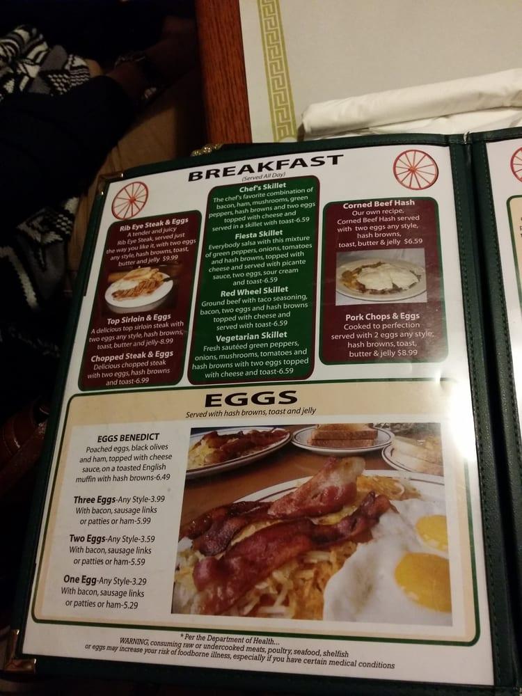 Menu at Red Wheel Restaurant, Rantoul
