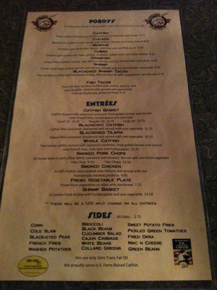 Menu at Soul Fish Cafe, Memphis, 862 Cooper St