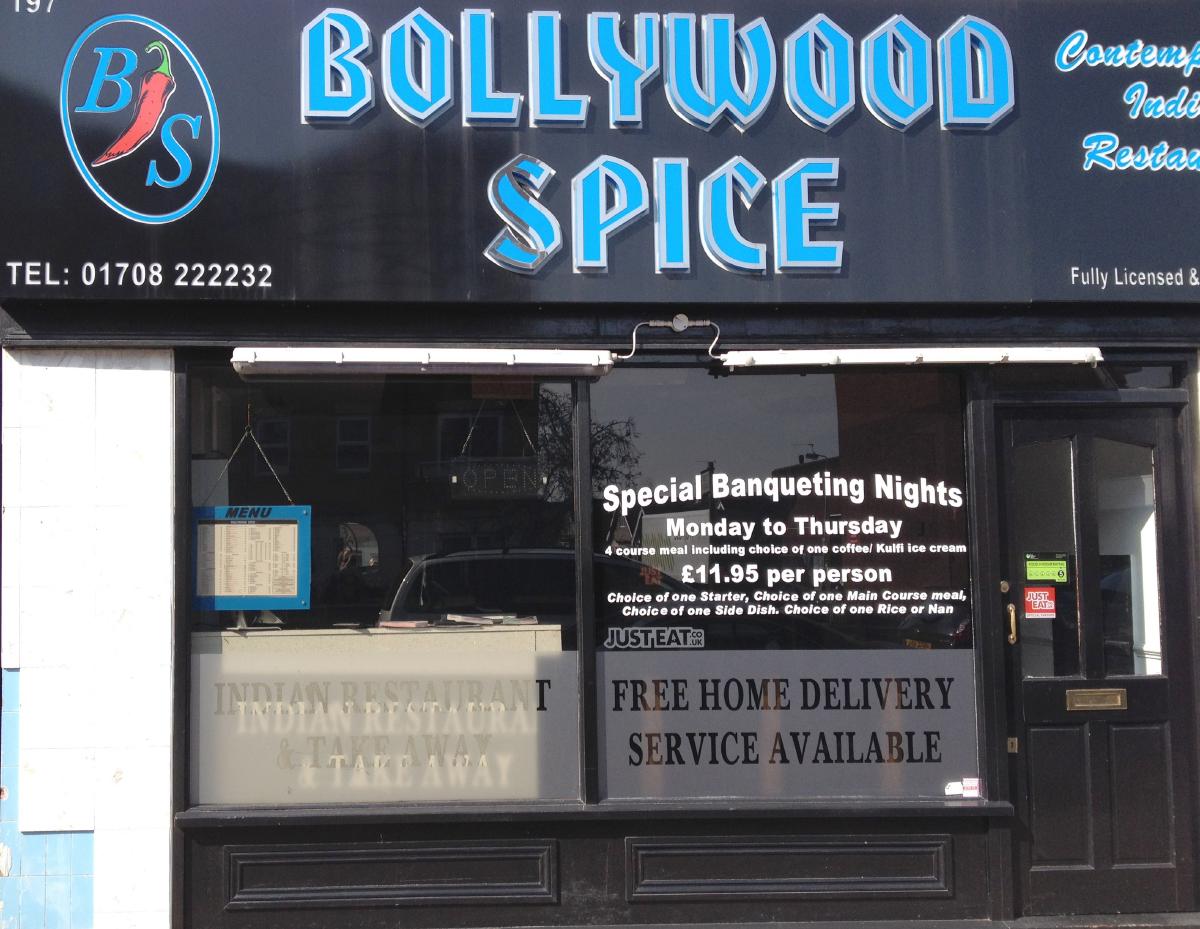 Bollywood Spice, 197 St. Marys Lane in Upminster Restaurant menu and