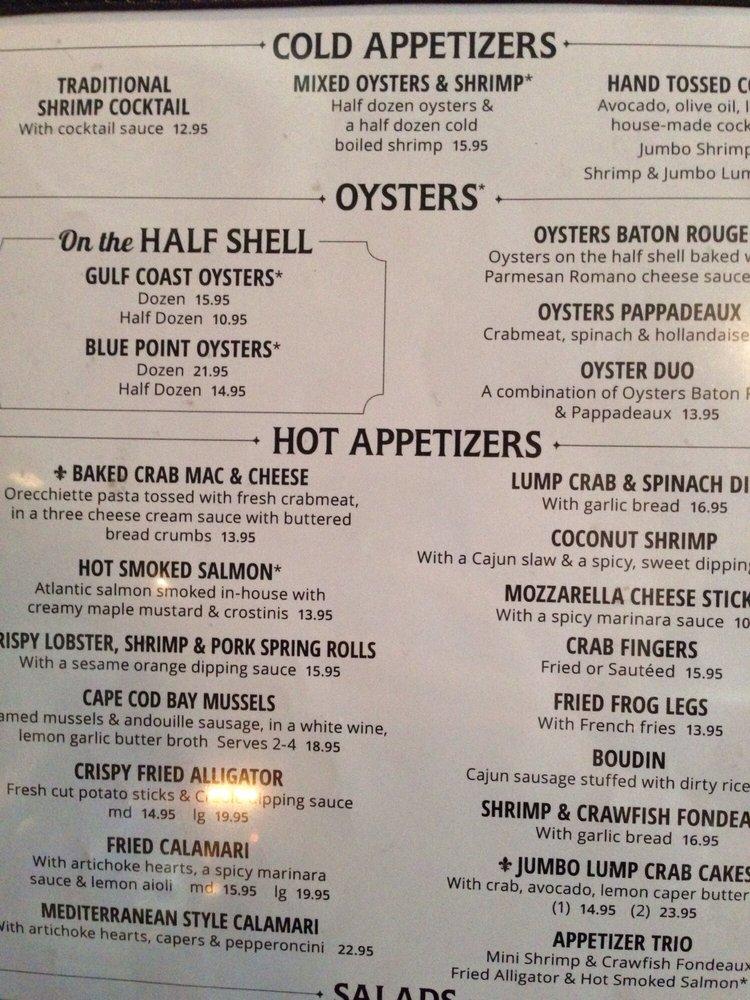 Menu at Pappadeaux Seafood Kitchen restaurant, Greenwood Village, E