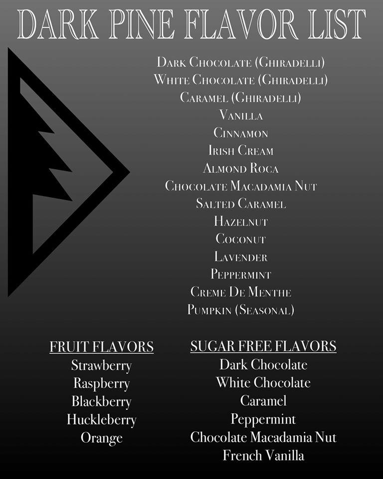 Menu at Dark Pine Coffee restaurant, Eugene