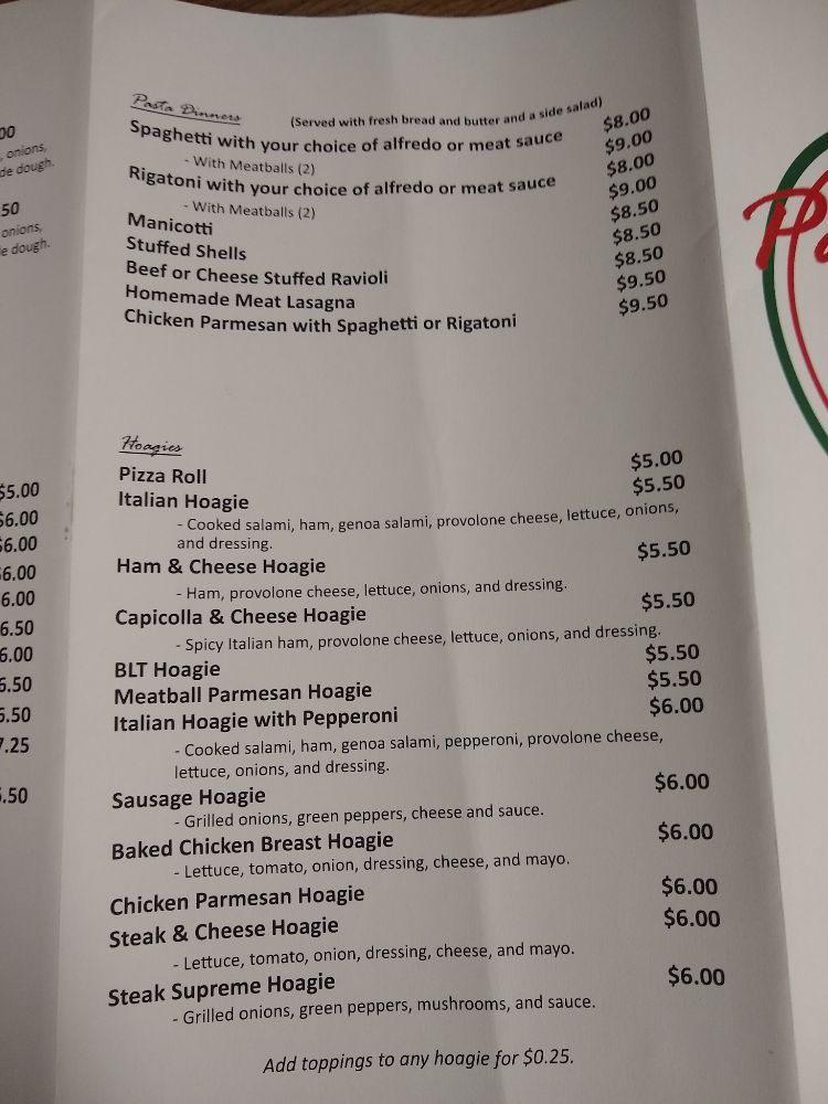 Menu at Paesano Pizza II pizzeria, Ridgway