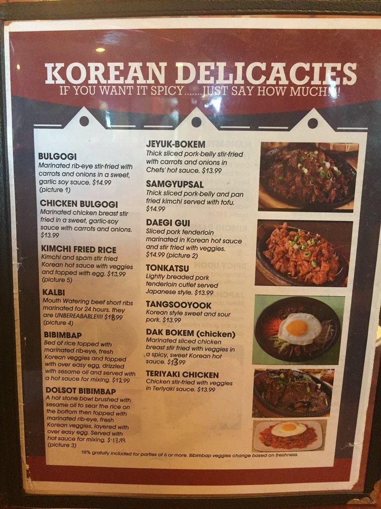 Menu at Emonae Korean BBQ, Grand Rapids