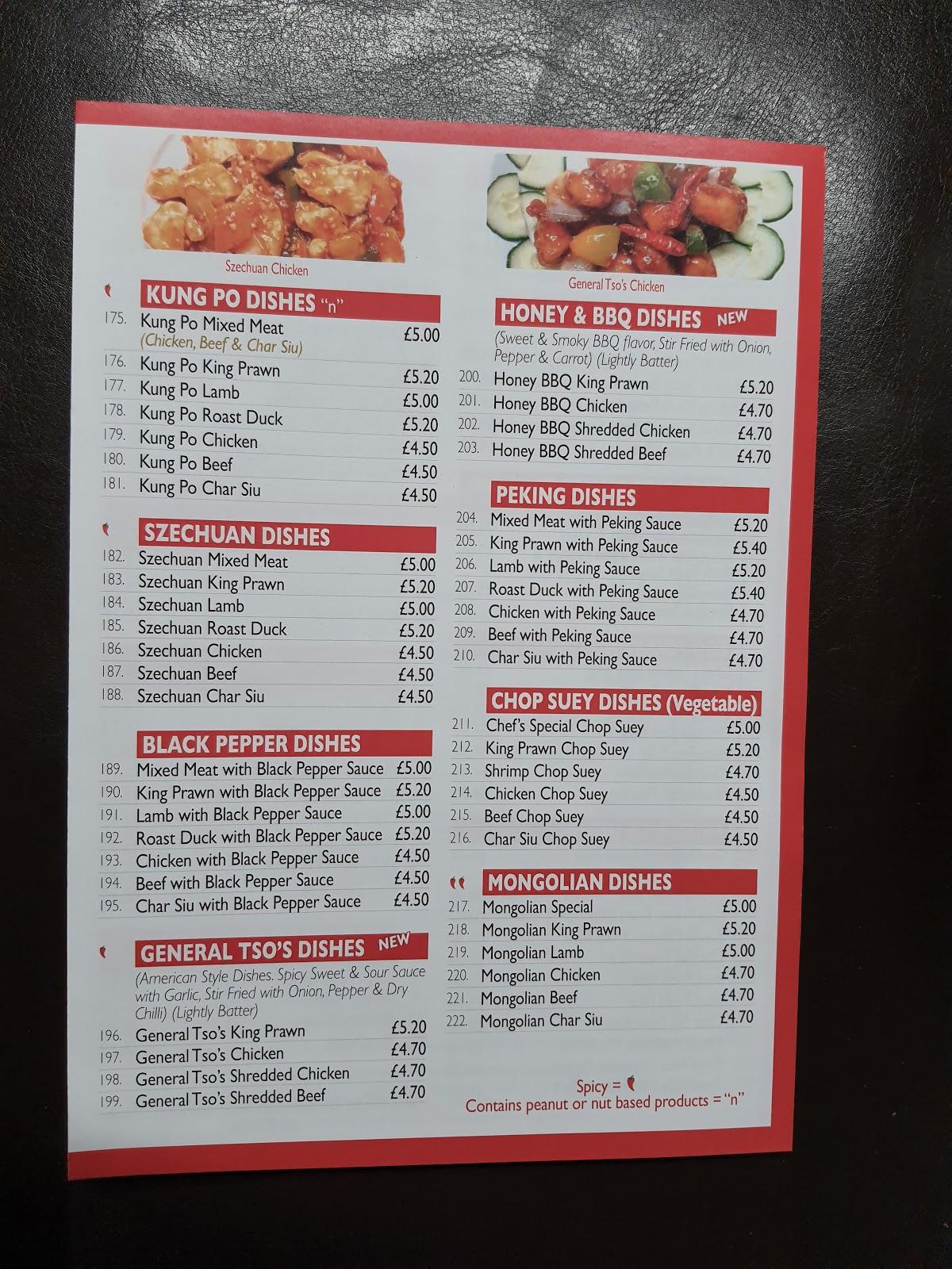 Menu at Asian Cuisine restaurant, Cowdenbeath