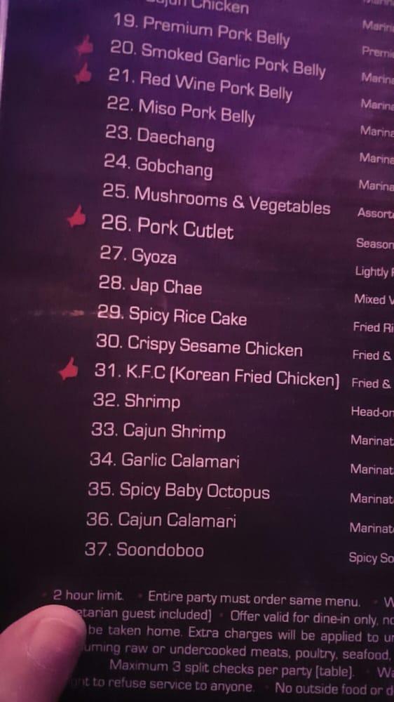 Menu at Gen Korean BBQ House, West Covina