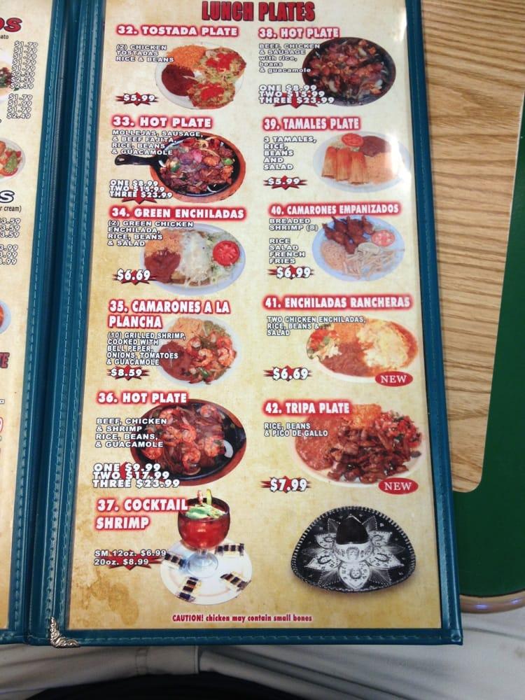 Menu at Taqueria Chapala restaurant, Beeville, N Saint Marys Street