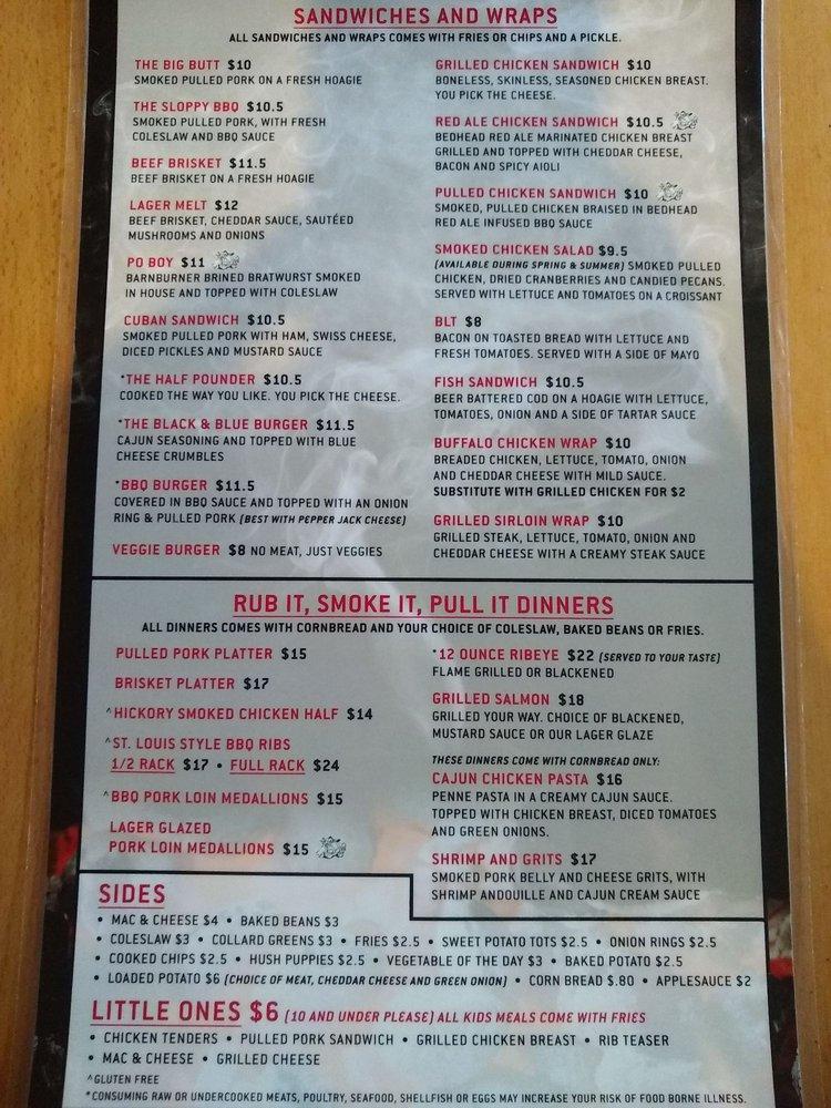 Menu at Lager Heads BBQ Smokehouse, Medina