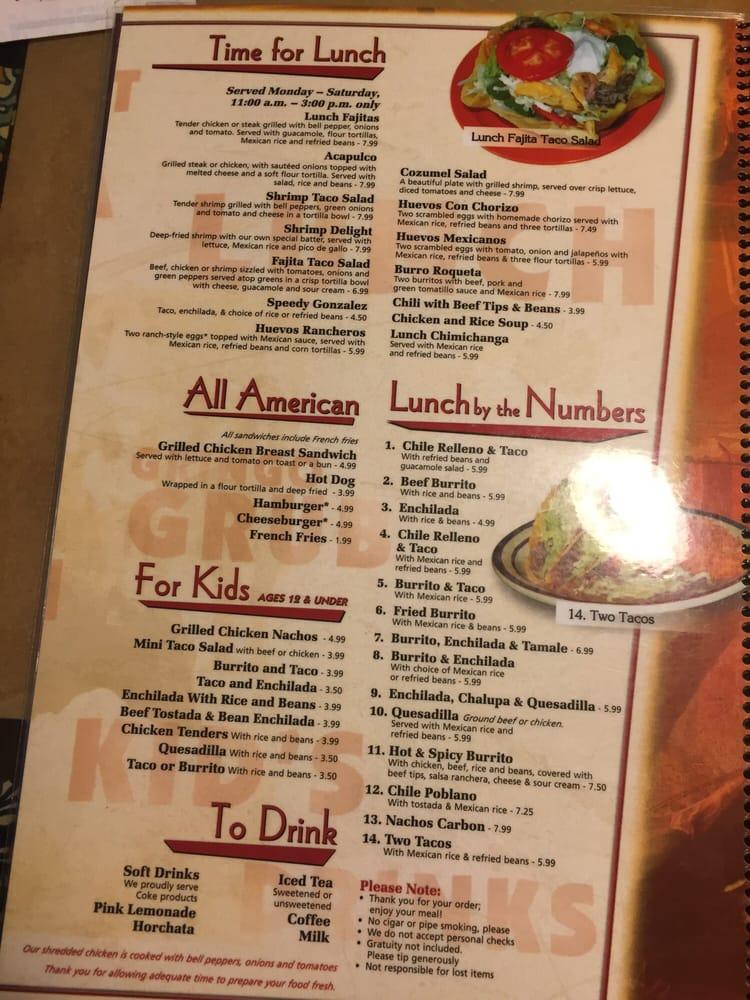 Menu at El Rodeo East restaurant, Richmond, E Main St