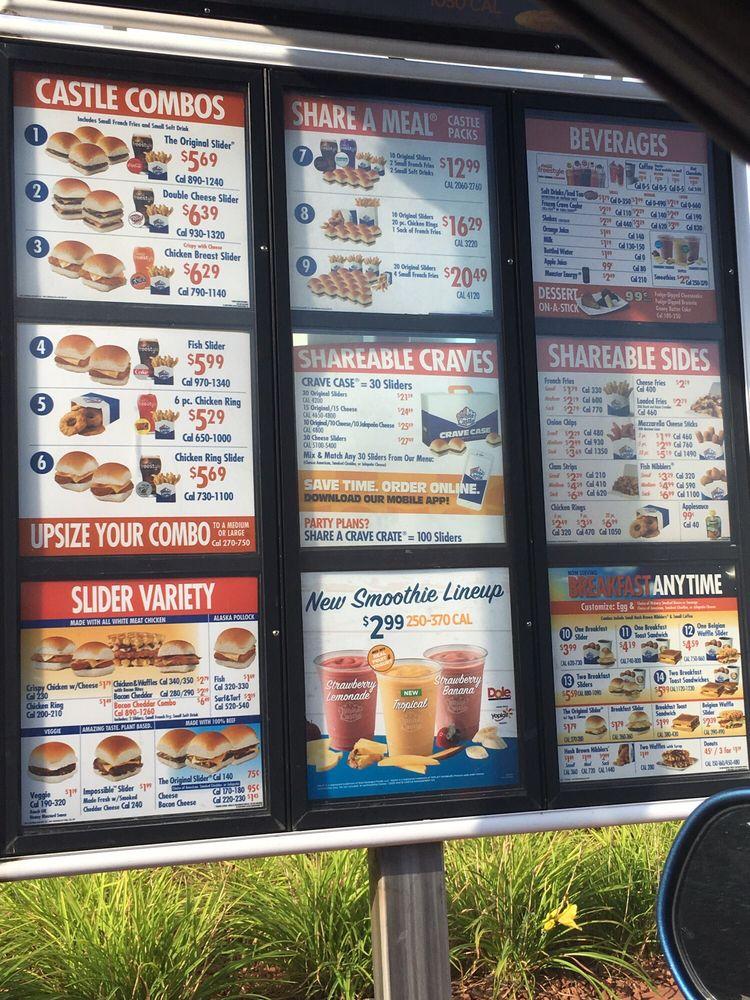 Menu at White Castle fast food, Dearborn, S Telegraph Rd