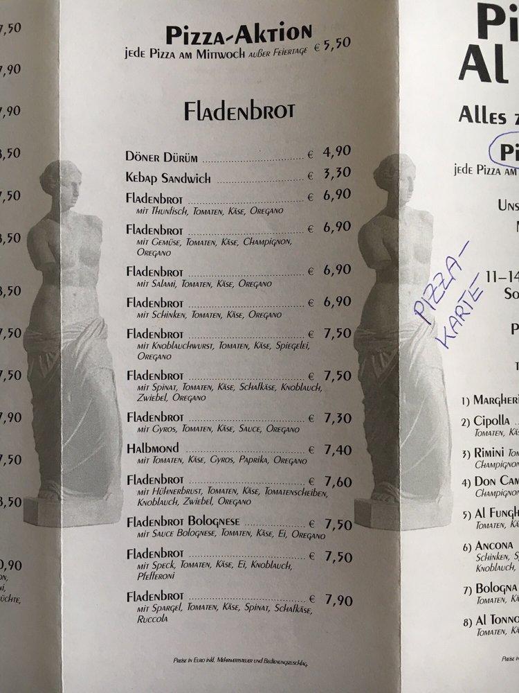 Speisekarte von Pizzeria Al Pacino (Cafe-Restaurant), Altlengbach