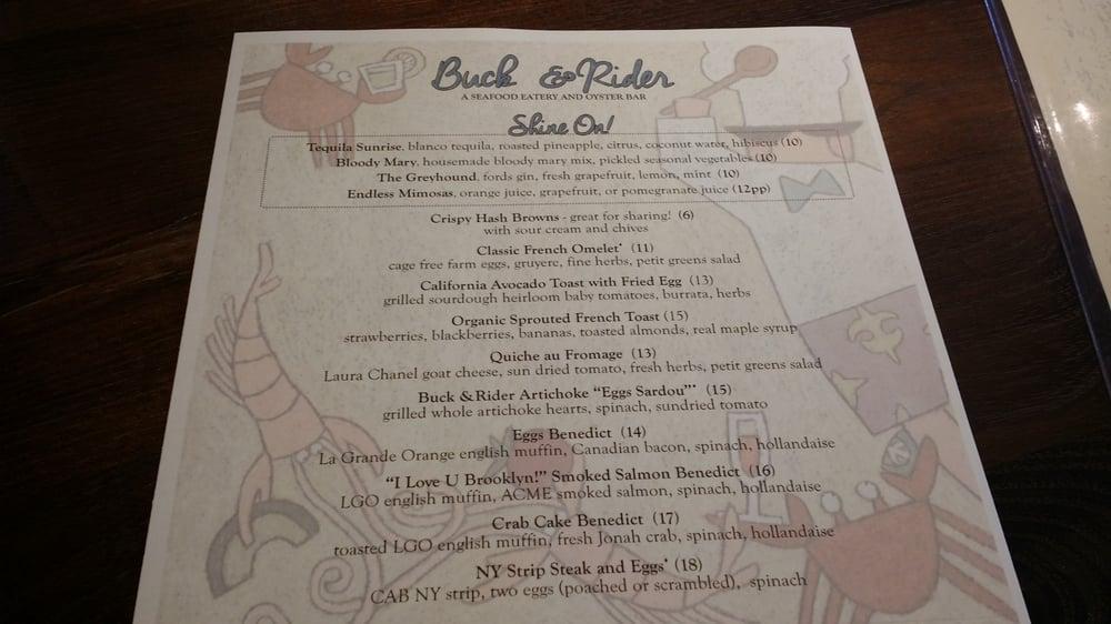 Menu at Buck & Rider steakhouse, Phoenix