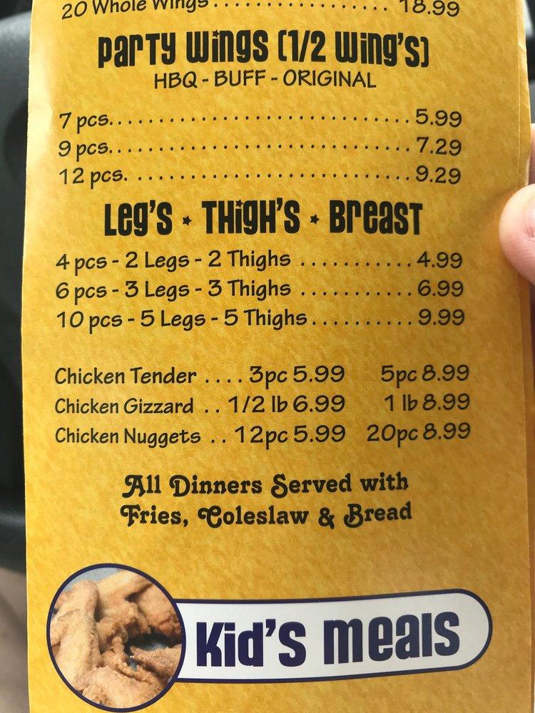 Menu at Moe's Fish Chicken & Grill restaurant, Zion