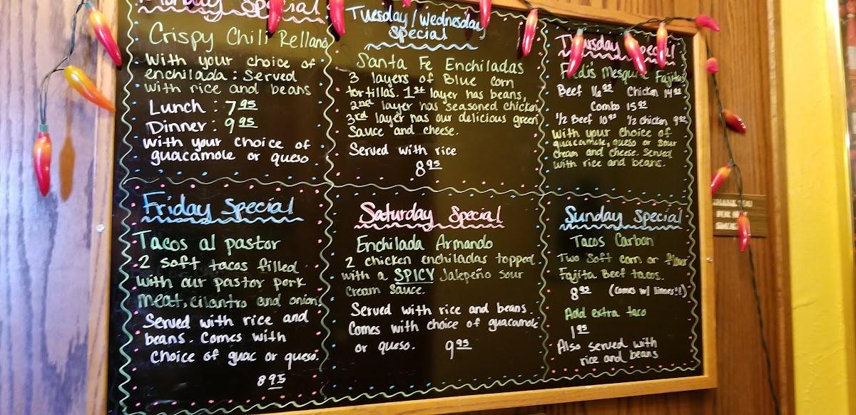 Menu at Tio's Mexican Restaurant and Cantina, Pauls Valley