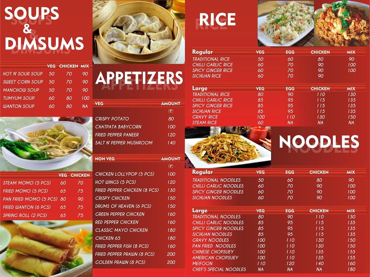 Menu at Noodle Time, Kolkata, 44/7