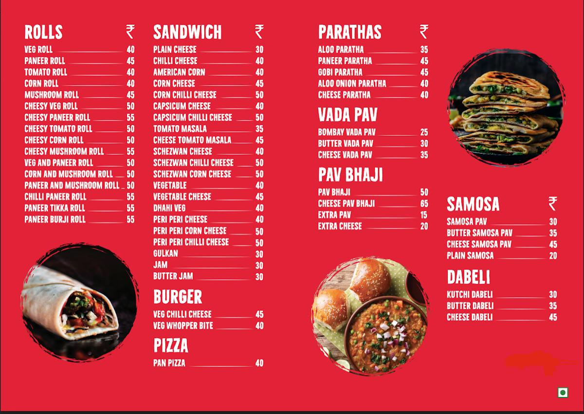 Menu at Hunter bite, Bengaluru