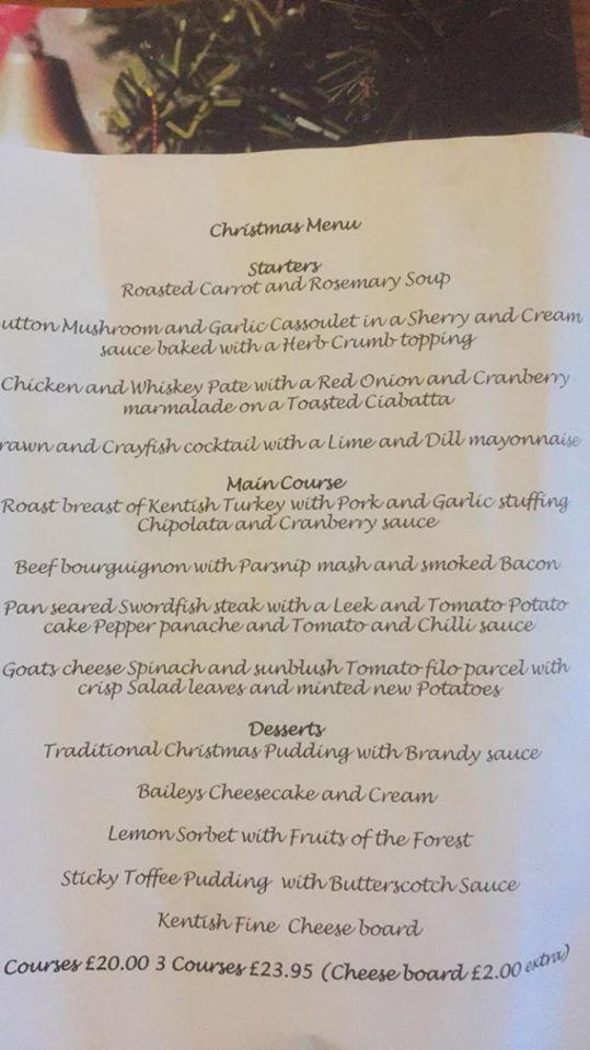 Menu at The Drum Inn pub & bar, Sellindge, Stone St