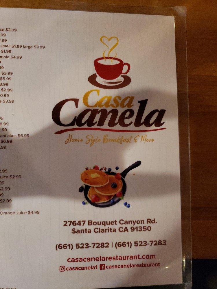 Menu at Casa Canela Restaurant, Santa Clarita