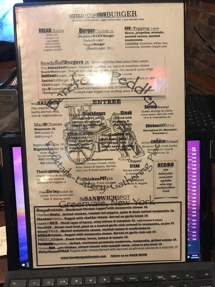 Menu at Barefoot Peddler, Greenvale