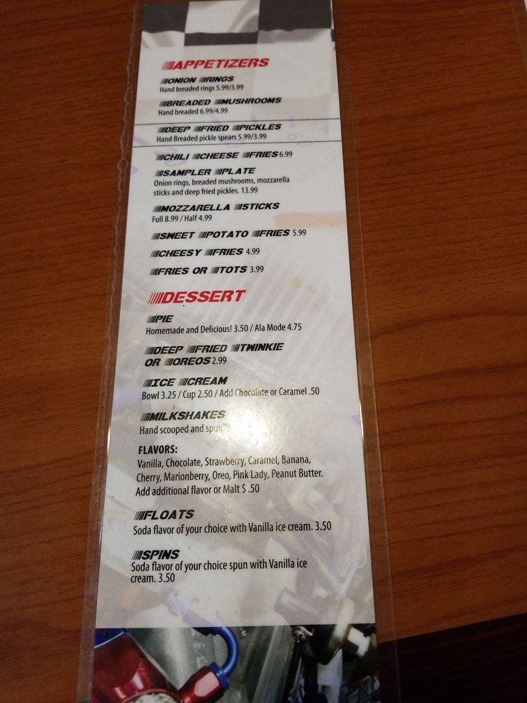 Menu at The Garage Café restaurant, Notus